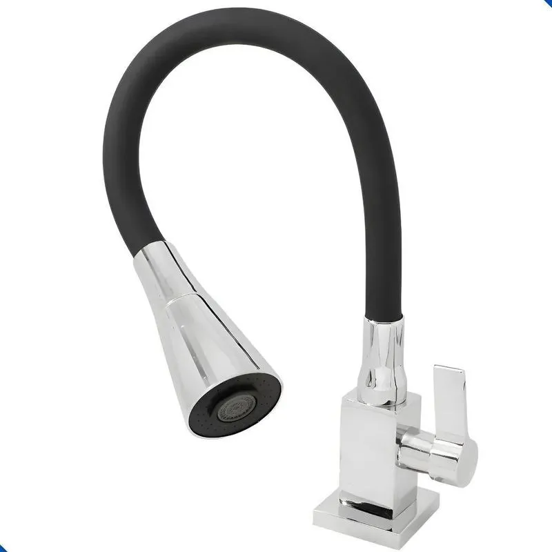 Torneira Gourmet Mesa Color Preta Flexível 2 Jatos Luxo Pre