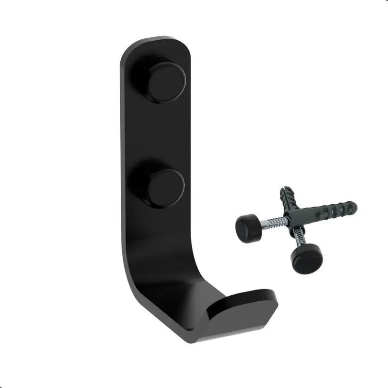 3x Cabide Gancho De Parede Preto Fosco Para Toalha Plus