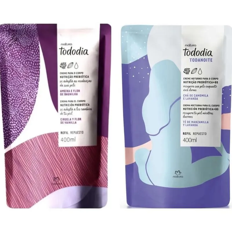 5x Hidratante Natura Tododia Refil Variados -2 Unidades -