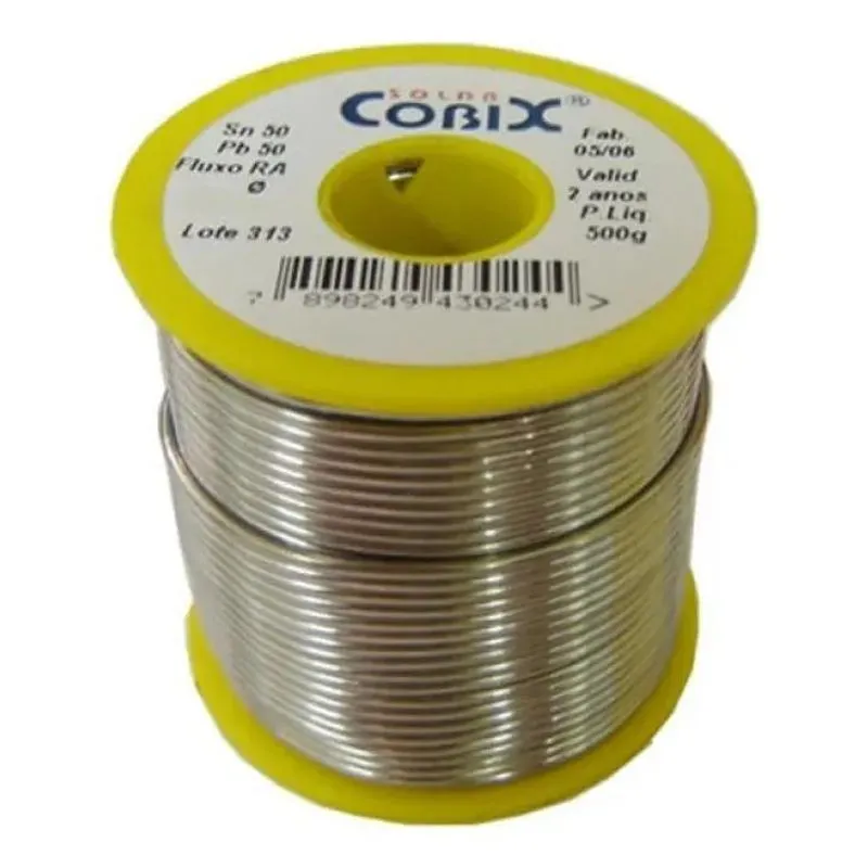 10x Solda Estanho 50x50 1.5mm Com Fluxo Ra (t2) Rolo 500g -