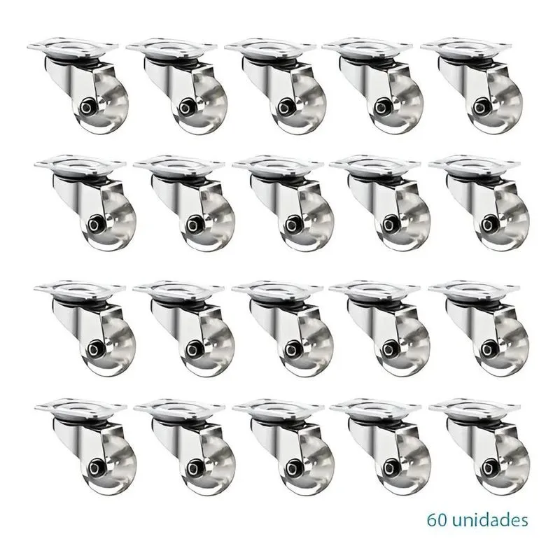 60 Rodizios Gel 50mm Rodinha Roda Giratoria Silicone Moveis
