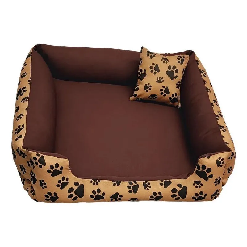 Cama Dog Caminha Pet Cachorro Gato Com Até Marrom Com Patinh