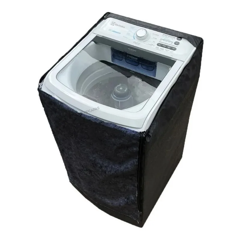 Capa Maquina De Lavar Electrolux Led 13kg E 14kg Com Z Preta