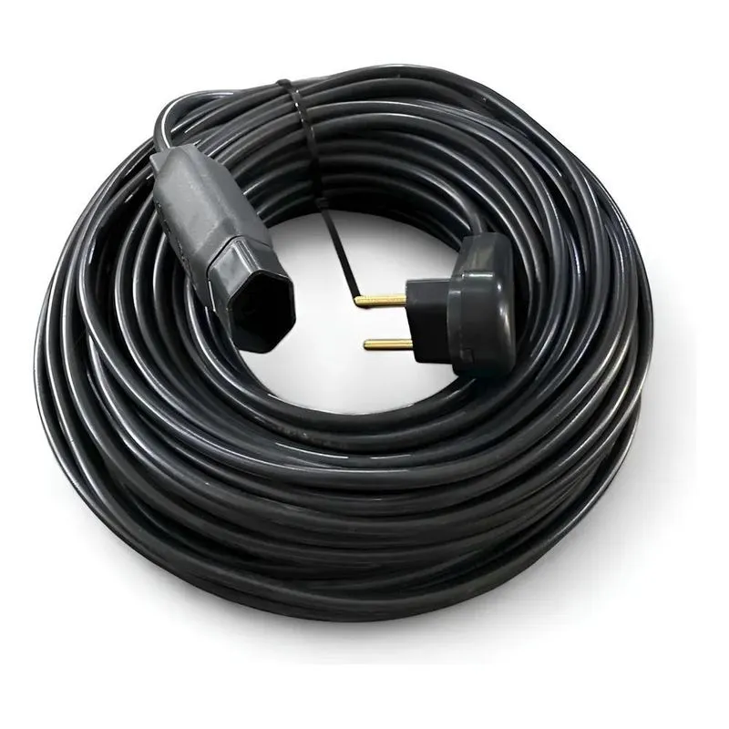 Extensão Elétrica 20 Metros Pp2x1,0mm Plug Reto Ys Preto