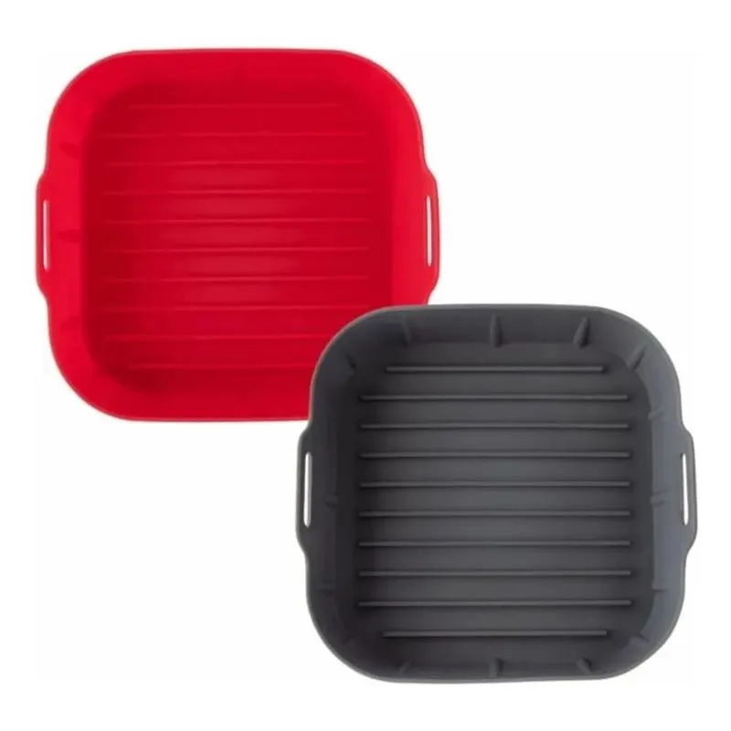 10x Cesto Silicone Airfryer 16cm Kit 2 Formas Quadradas
