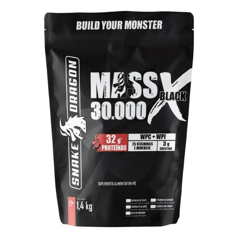 5x Hipercalórico Mass 30000 Creatina 0% Soja &amp; Glúten Sabor