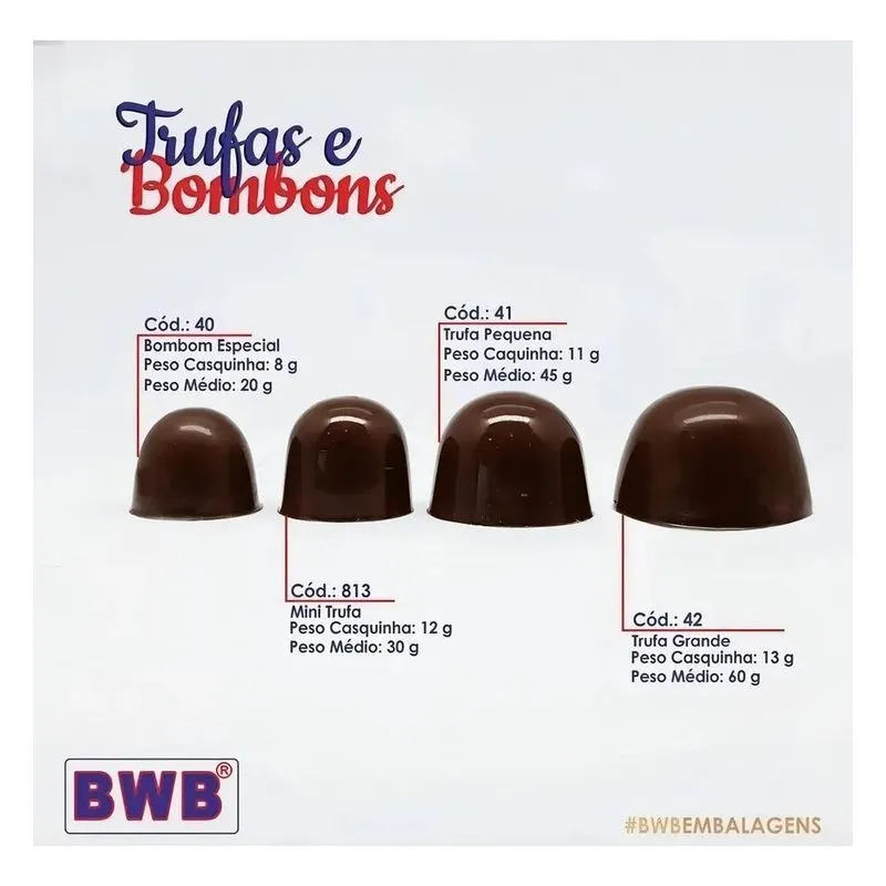 3x Forma Silicone 3 Partes Trufa Pequena Especial Sp41 Bwb 3