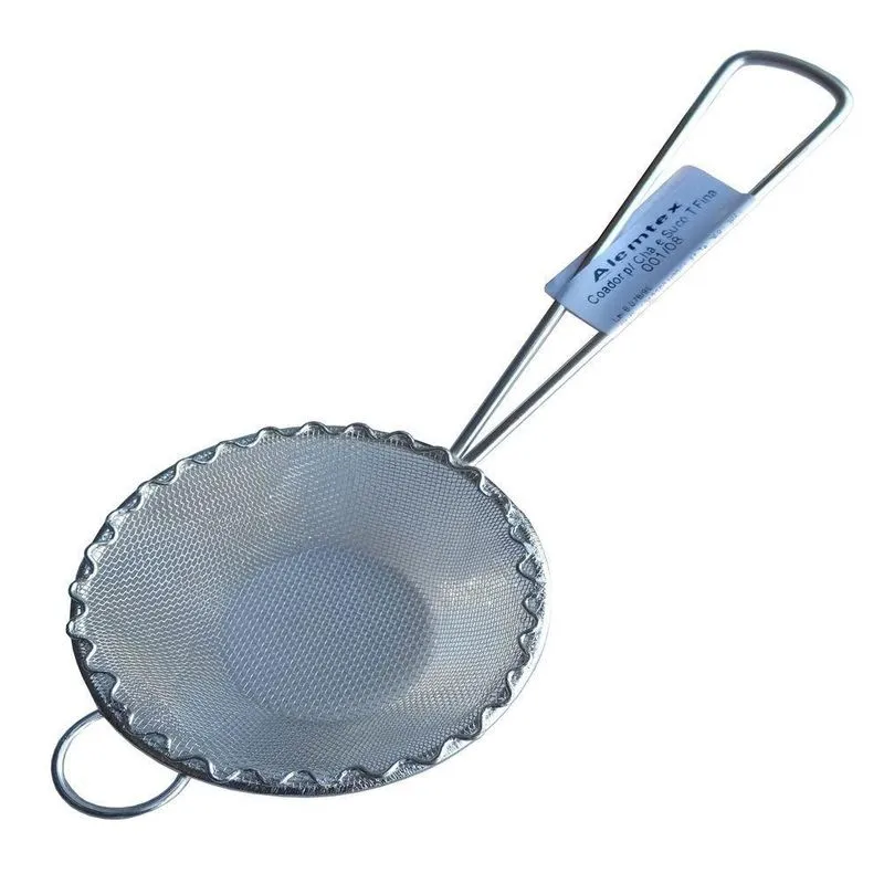 Peneira Coador Para Óleo Sucos Chá Leite Em Aço Inox 8Cm