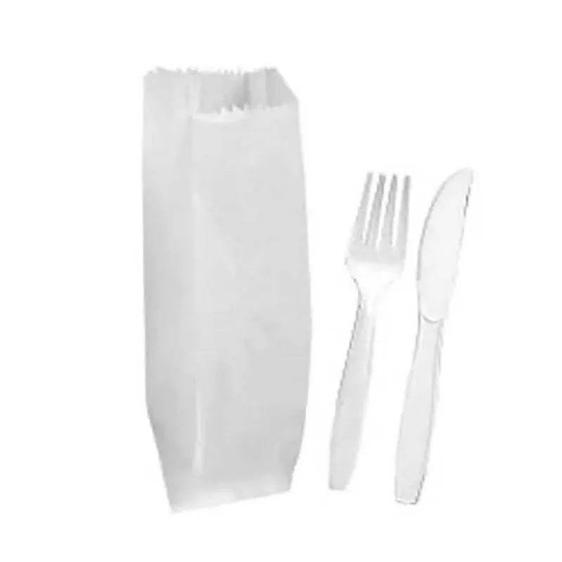 Saco De Papel Branco 07/25cm Para Talheres Pacote Com 2.000