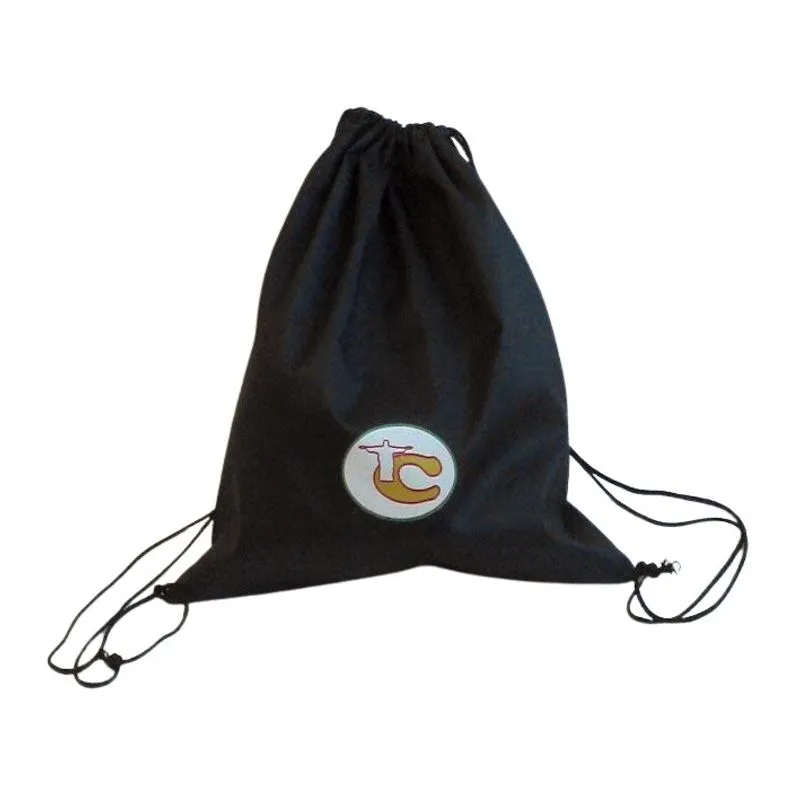 Mochila Sacola De Nylon Preta 240gramas 46x50cm Pacote 6un