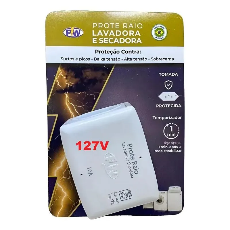 Protetor Raio Surto Ar G (127v-10a)lavadora Ou Secadora Roup