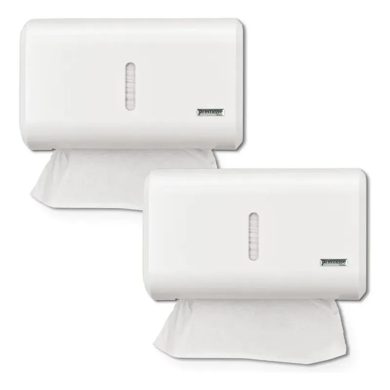 2 Porta Papel Toalha Interfolha Dispenser Compacto Pape Bran