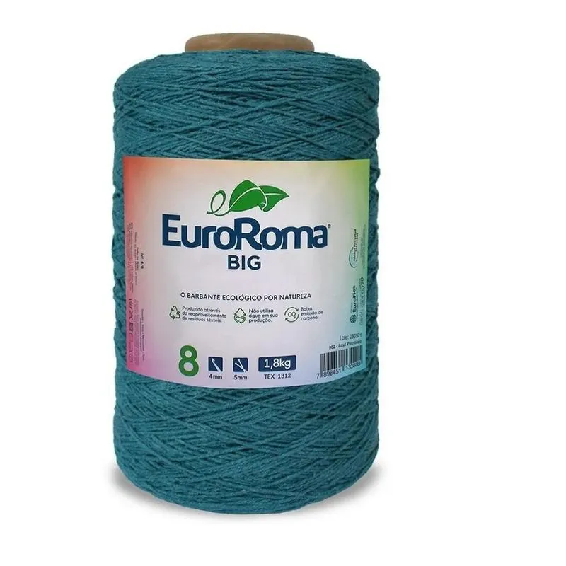 Barbante Euroroma 1,8 Kg Fio 8 Big Azul Petróleo