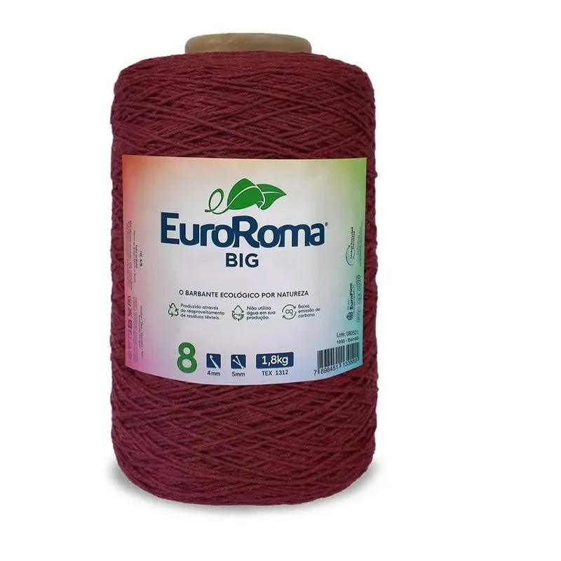 Barbante Euroroma 1,8 Kg Fio 8 Big Cone- Co Bordô