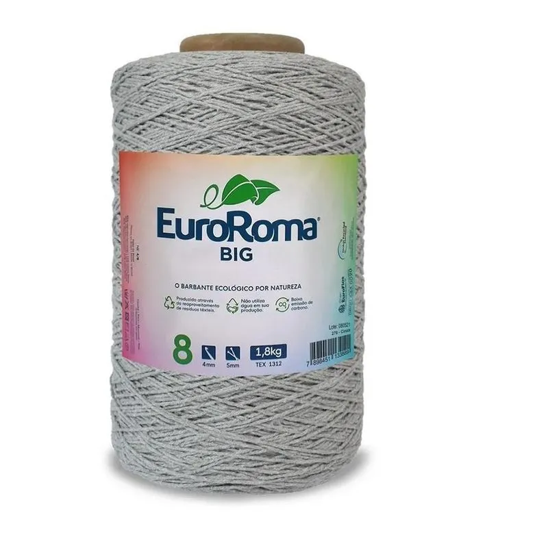 Barbante Euroroma 1,8 Kg Fio 8 Big Cone- Co Cinza