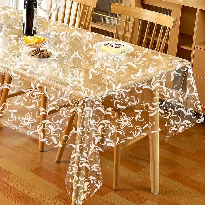 2x Toalha Mesa Plástico Transparente 4 E 6 Lugares 1,40x1,60