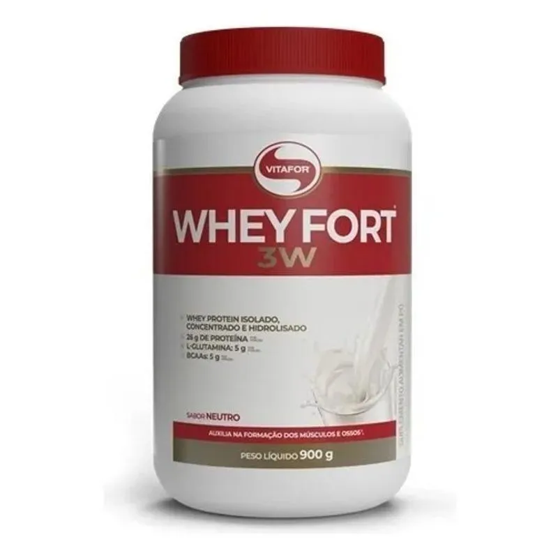 10x Suplemento En Pó Vitafor Whey Fort 3w Vitafor 900g Whey