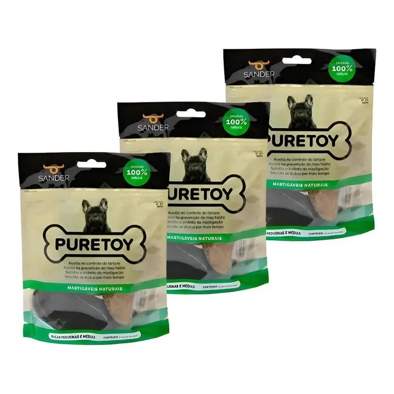 Kit Casco Bovino Puretoy - 3 Pacotes (9 Cascos) Natural