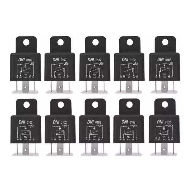 Relê Auxiliar Universal 12v 40a 4 Pinos Dni102 - 10 Unidades