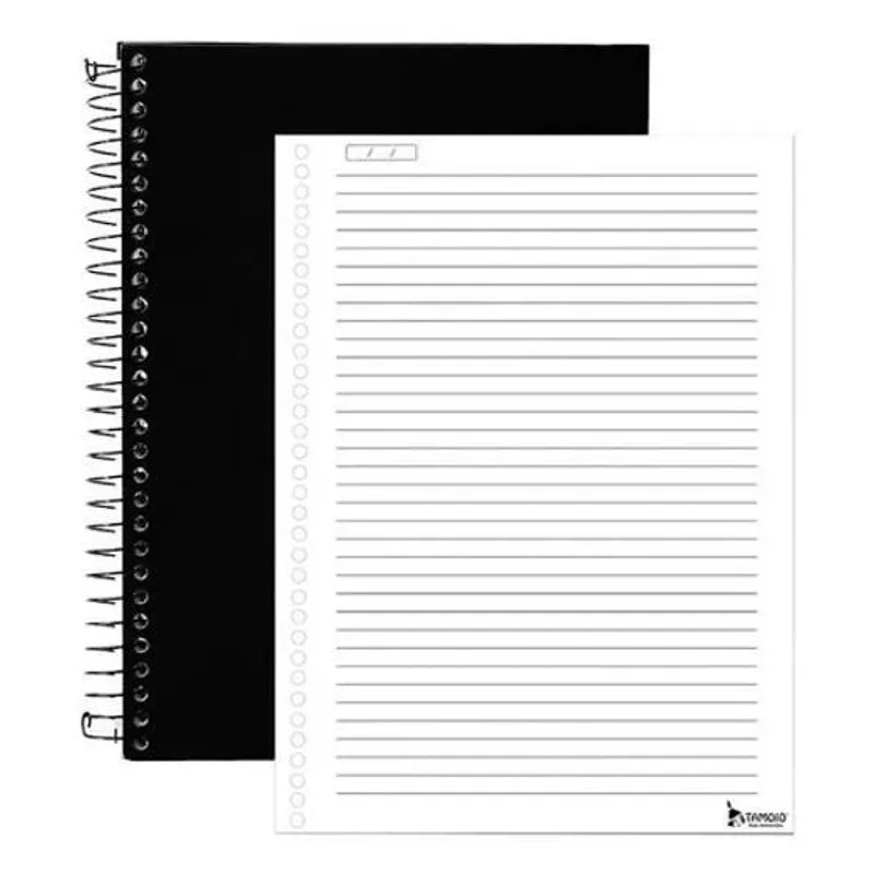 10x Caderno Universitário Espiral Capa Dura 96 Fls Preta Ta