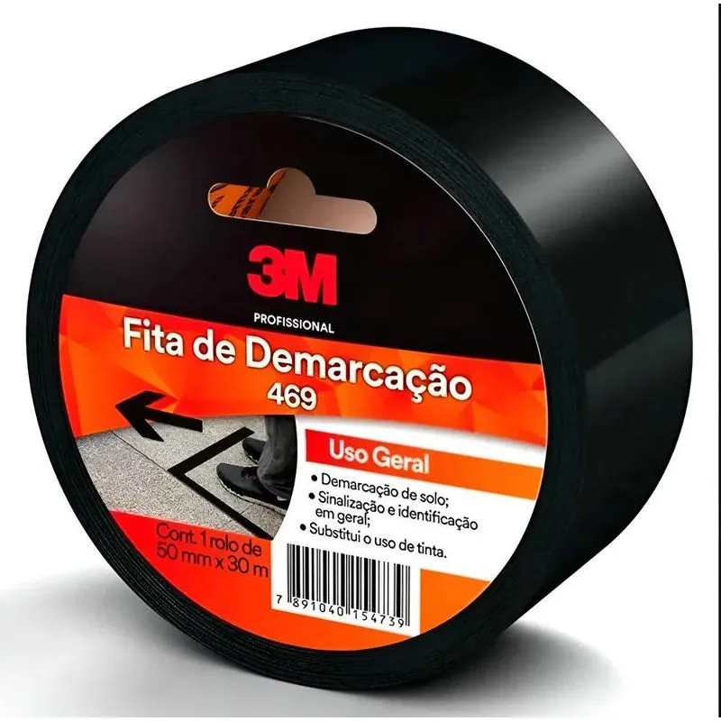 469 Fita Demarcacao De Solo 50 Mm X 30 M - Varias C Preto