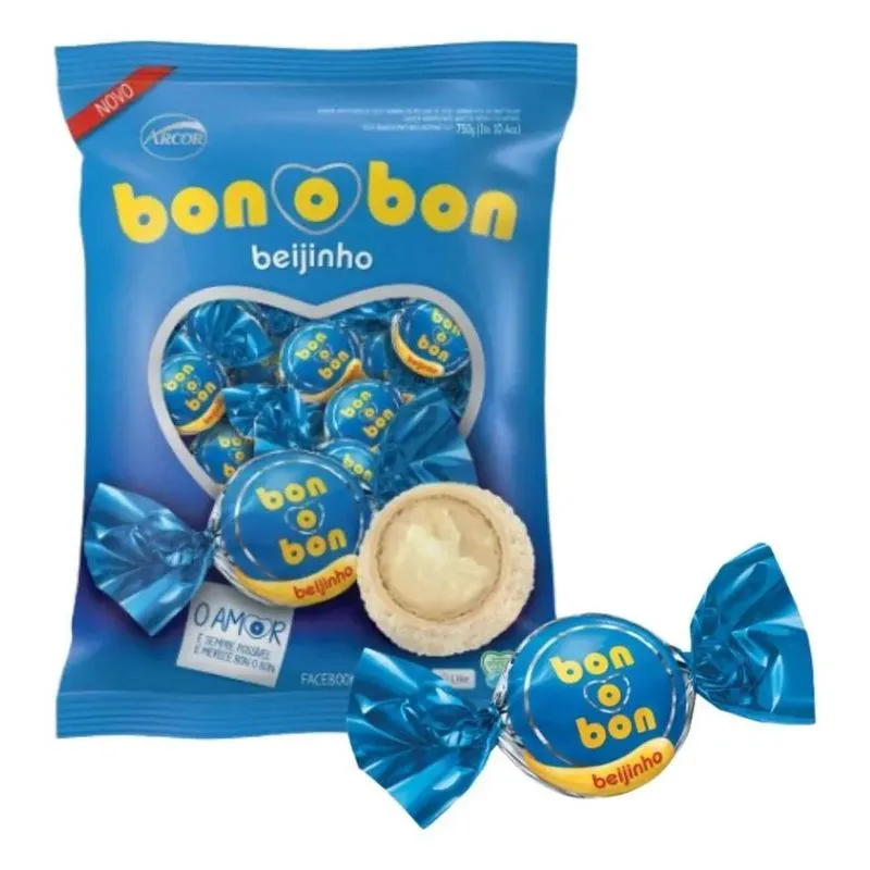 5x Bombom Bon O Bon Arcor Coco Pacote 15 G 50 U