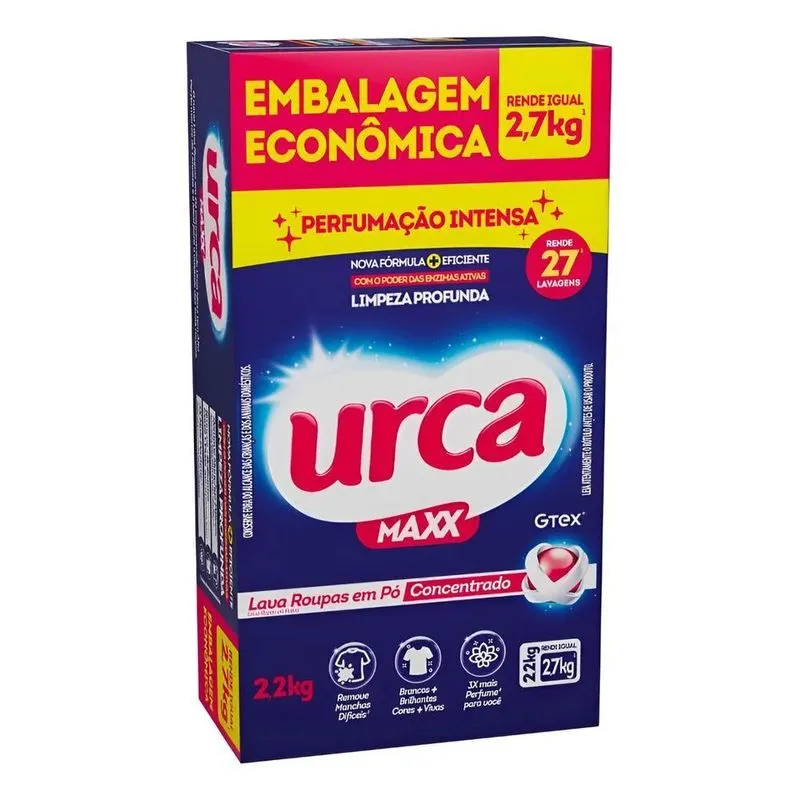 5x Sabão Em Pó Urca Maxx Lava Roupas Concentrado Tradicion