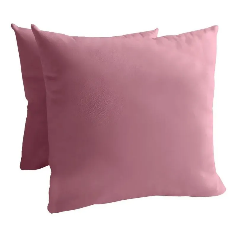 2 Capa Almofada Veludo Suéde Lisa Zíper Invisível 45x4 Rosa