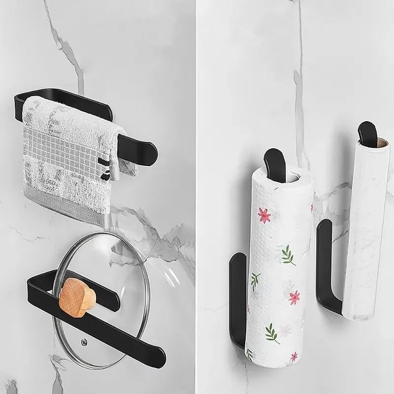 5x Porta Papel Toalha Multiuso Sem Furos Suporte Parede 2 Co