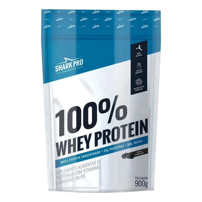 10x 100% Whey Protein - 900g Refil Cookies - Shark Pro