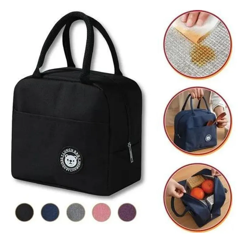 3x Bolsa Térmica Porta Marmita Lanche Bebidas Unissex Mamade