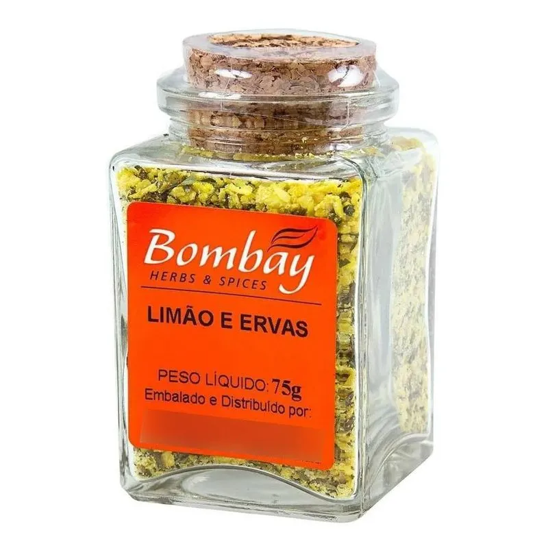 5x Limão E Ervas Finas 75g (vidro) Bombay Herbs &amp; Spices