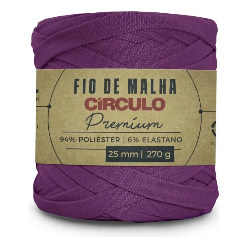 Fio De Malha Premium Circulo 25mm 140m Croc Roxo Brilhante