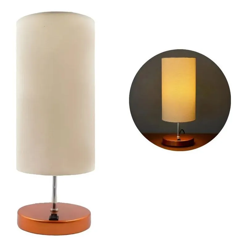 Abajur Luminaria De Mesa Completo Base Cobre Em Aluminio Com
