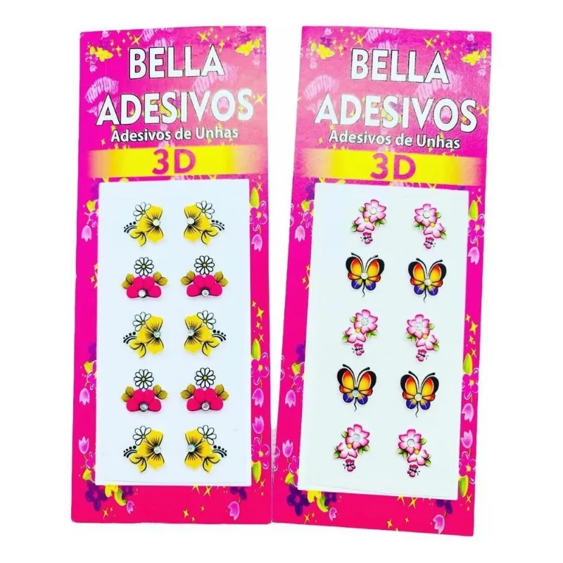 500 Adesivos De Unha Bella Adesivos, 50 Cartelas