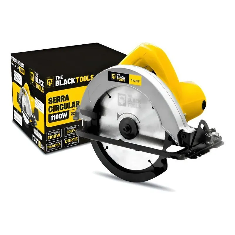 Serra Circular Elétrica The Black Tools 185mm 1100w Cor Amar