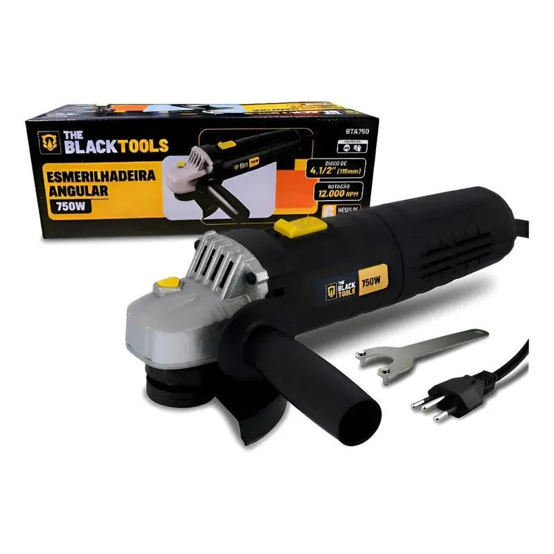 Esmerilhadeira Angular Profissional 4.1/2 Pol 750w Cor Pret