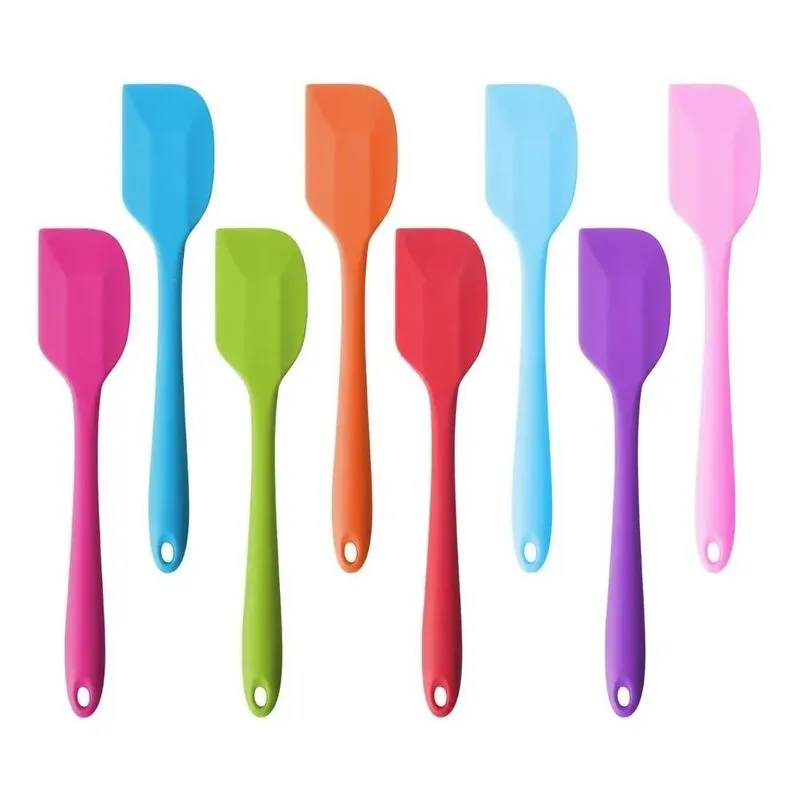 10x Espatula De Silicone Maciça Linha Color Reforçada 28 Cm