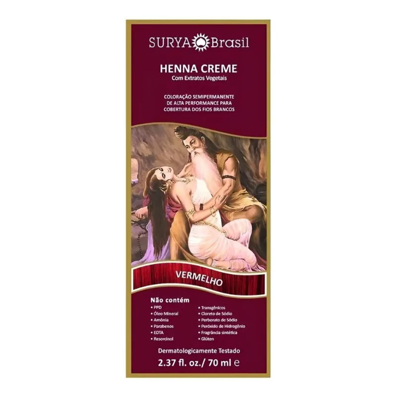 Henna Surya Brasil Creme Tom Vermelho