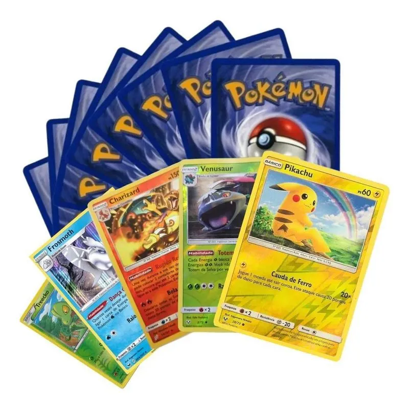 50 Cartas Pokémon Mais 5 Cartas Brilhantes - Copag