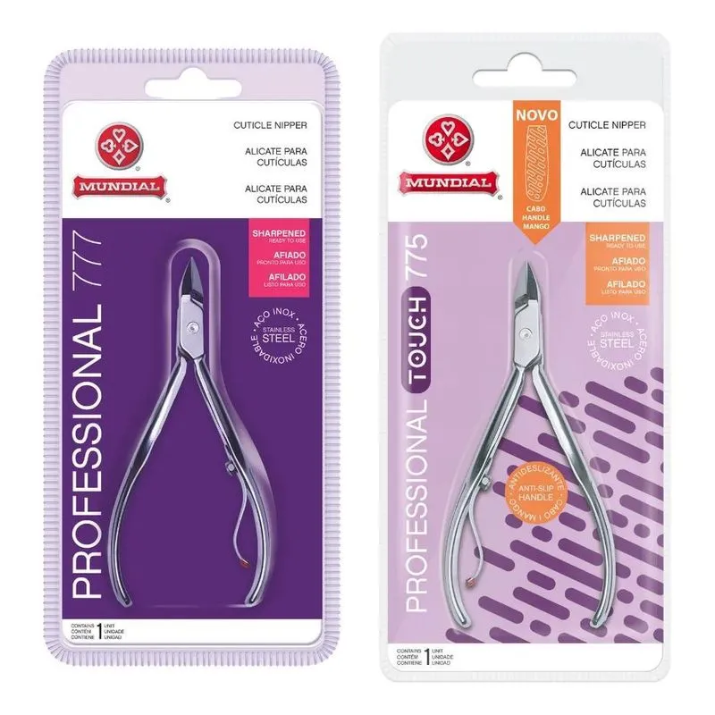 Alicate Cuticula Profissional Manicure 777 + 775 Mundial