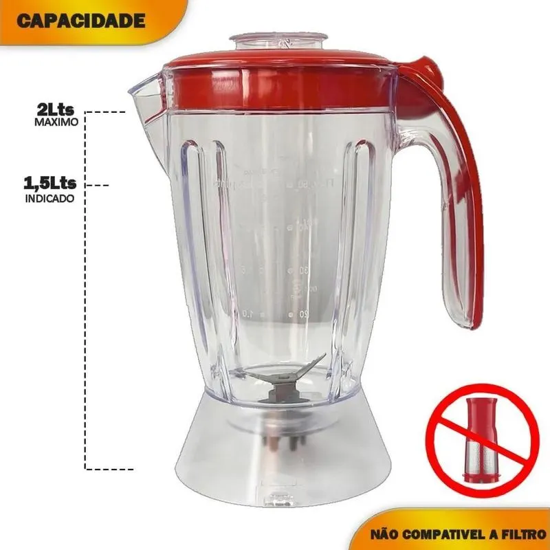 10x Copo Para Liquidificador Mondial Eletronic Inox 850w Ve