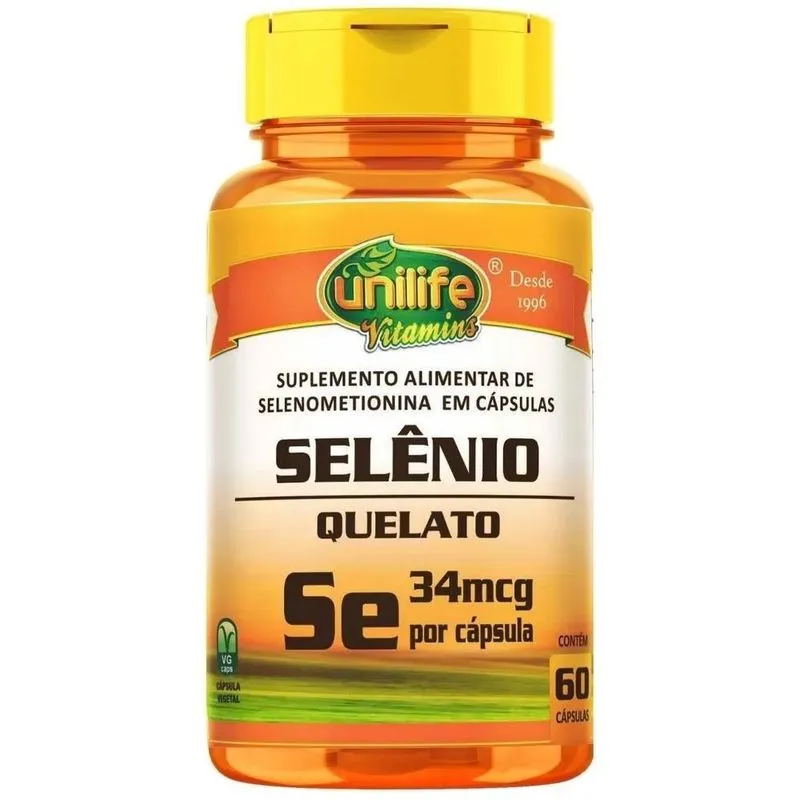 3x Selênio Quelato Unilife 60 Cápsulas Sabor Sem Sabor
