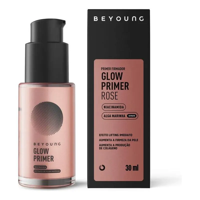 Beyoung Glow Primer Rose Acabamento Iluminado Rosado 30ml To