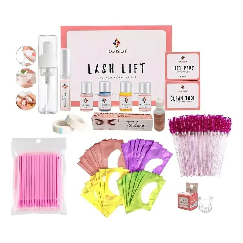 Kit 9 Lash Lifting Iconsign Tintura Espumador Escovinha Pads
