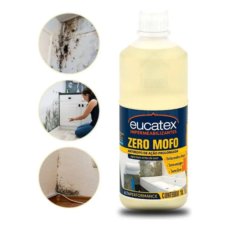 3x Mata Mofo Não Volta Anti Mofo Parede Teto Piso Eucatex 1l
