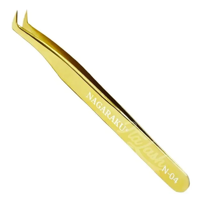 Pinça De Extensão De Cílios Nagaraku N-04 Gold Volume