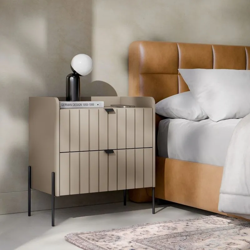 Mesa lateral para cama moriah 60cm retro 100% mdf conect com preto