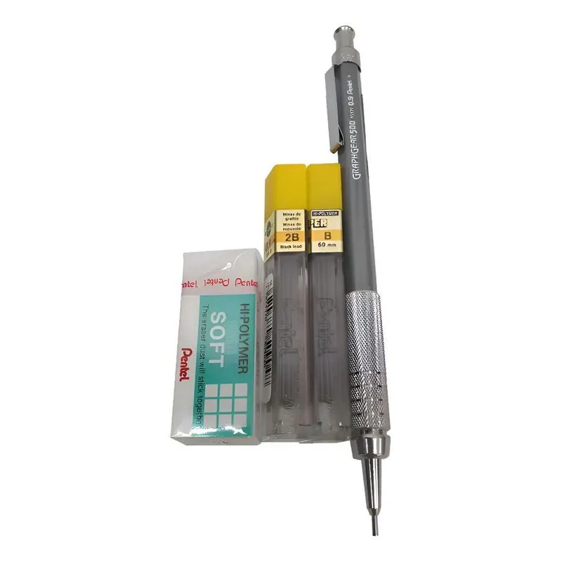 Lapiseira Graphgear 500 0.9 Mm + Grafites B E 2b + Borracha