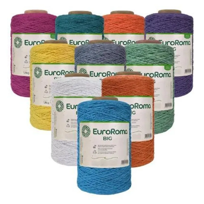2x Barbante Euroroma 1,8kg Big Cone 6mm 1830m - Cores